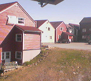 view from Ørndalen student housing window in June, Tromsø